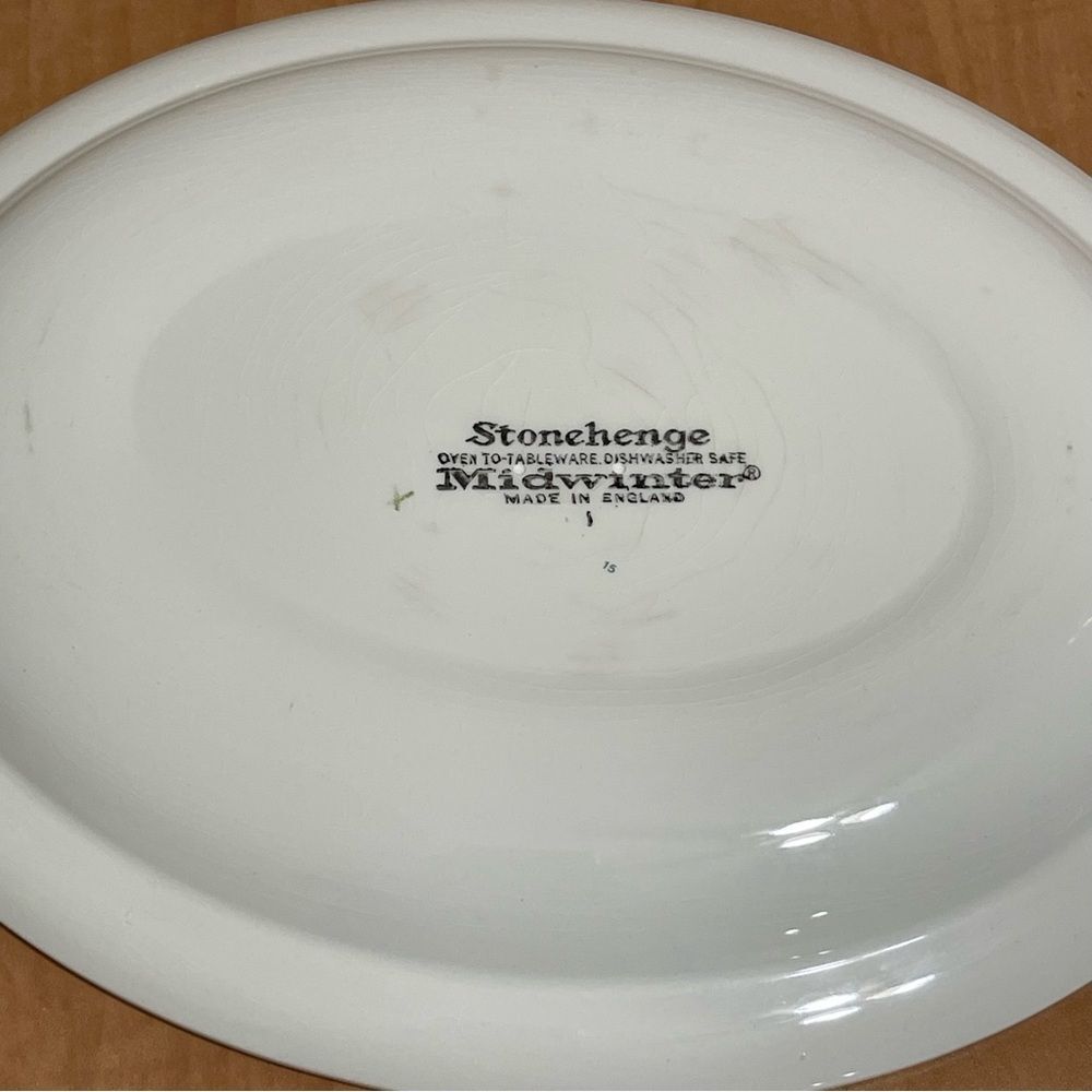 Stonehedge Midwinter 12" Oval Serving Platter Dish Ivory White Flower Embossed - Picture 9 of 13